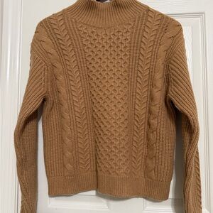 Banana Republic Camel Cable Knit Turtleneck Sweater nwot